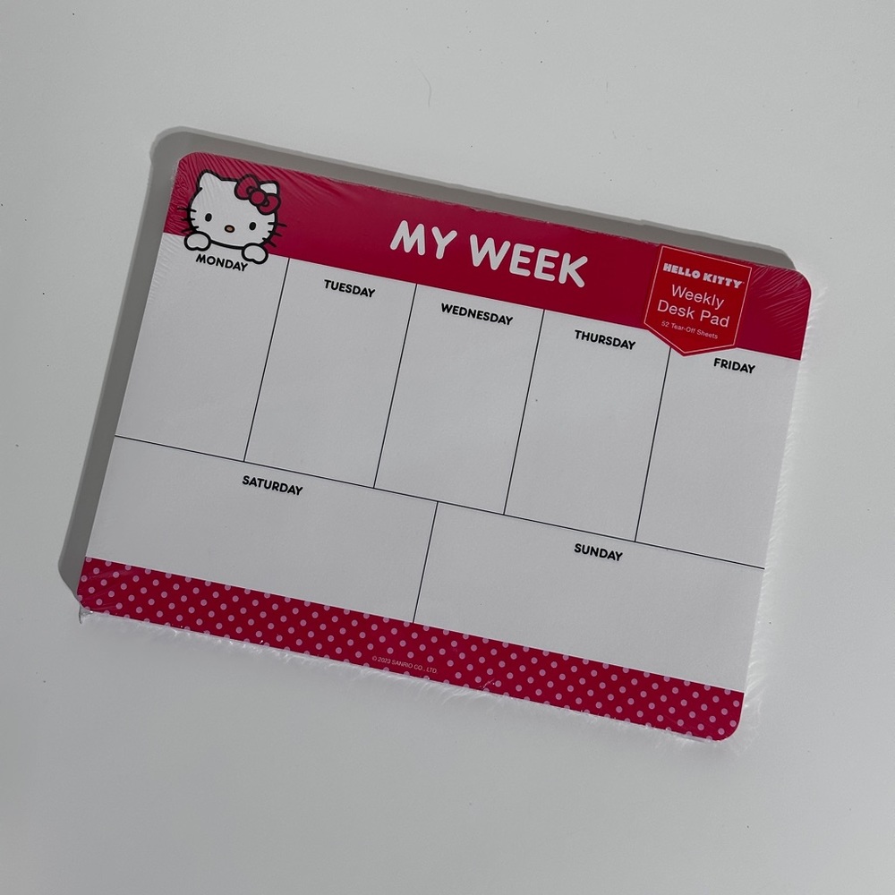 NWT Hello Kitty Weekly Desk Pad